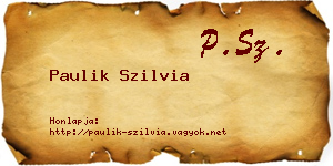 Paulik Szilvia névjegykártya
