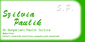 szilvia paulik business card